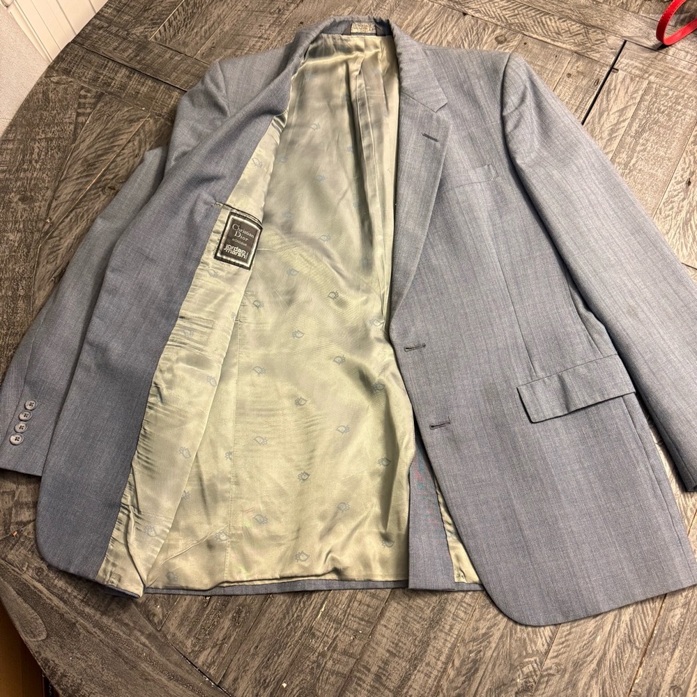 Vintage Christian Dior Monsieur Blazer Suit Jacket Men's Light Navy‎ Blue